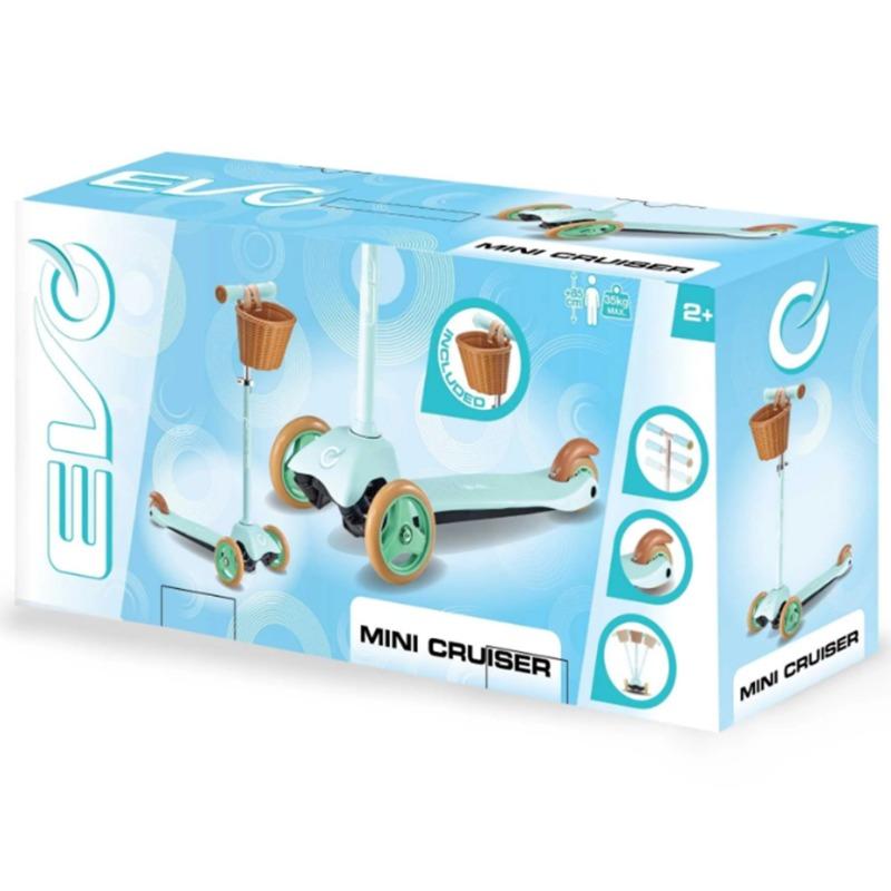 Evo Mini Cruiser Scooter with Basket - Green