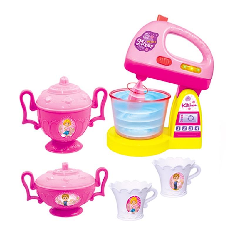 مجموعة العصائر مع خلاط - لون وردي