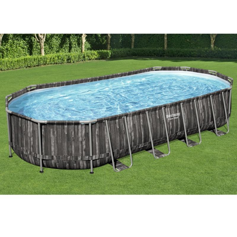 Bestway Power Steel Frame Basin Rattan Grey