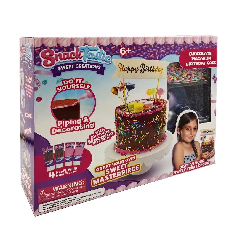 Snack Tastic Chocolate Macaron Birthday Cake