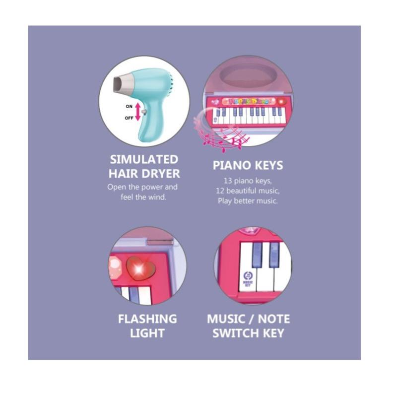 Piano Vanity Beautiful Girl Dressing Table - 29 pcs