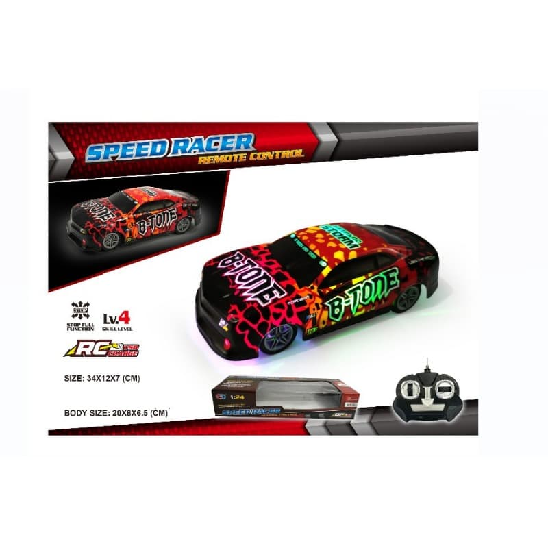 Speed Racer Remote Control Car With Lights 1:24 - Assorted