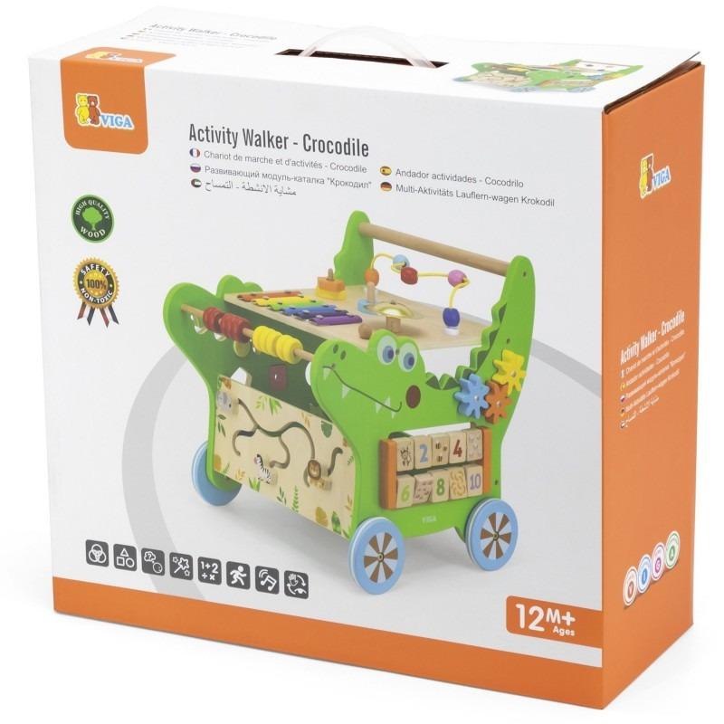 VIGA Wooden Activity Walker - Crocodile