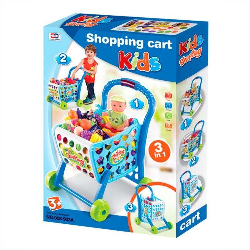 عربة تسوق الاطفال - لون أزرق