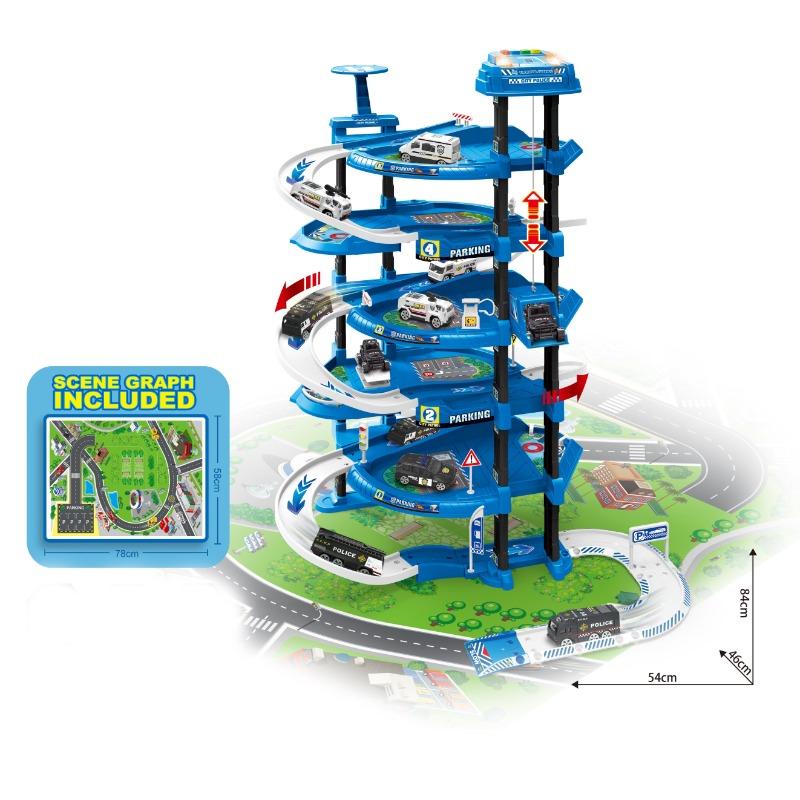 Up and Down Garage Police Playset - 82pcs
