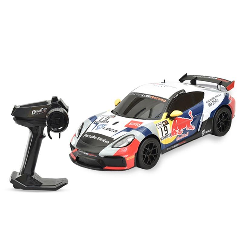 سيارة بورش 718 كايمان GT4 كلَب سبورت للتحكم عن بُعد – إصدار سباستيان لوب ريسينغ (أبيض وأزرق)