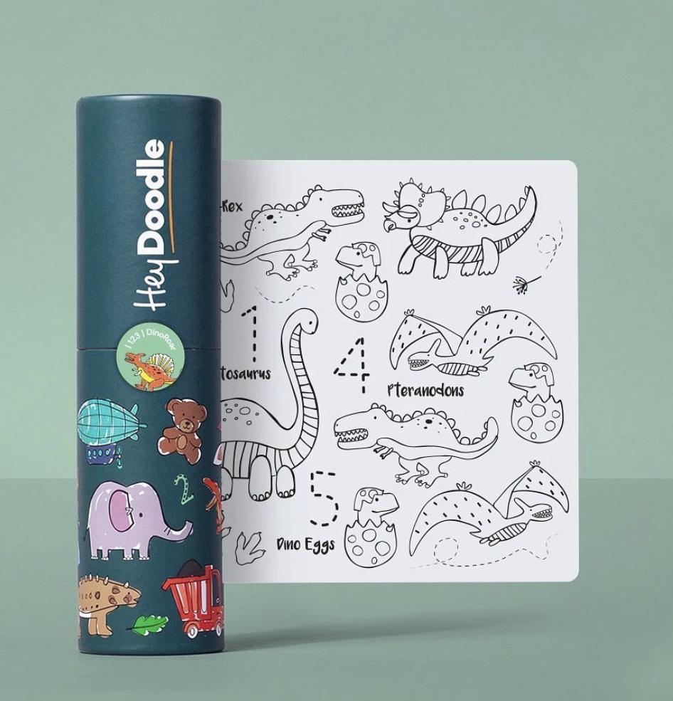 هاي دودل - مجموعة تلوين لوحة السيليكون الصغيرة برسومات الديناصورات