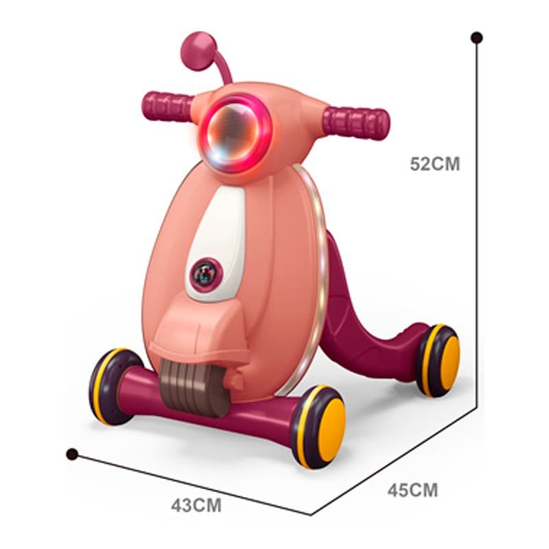 Multifunctional Baby Walker with Light and Music - Pink