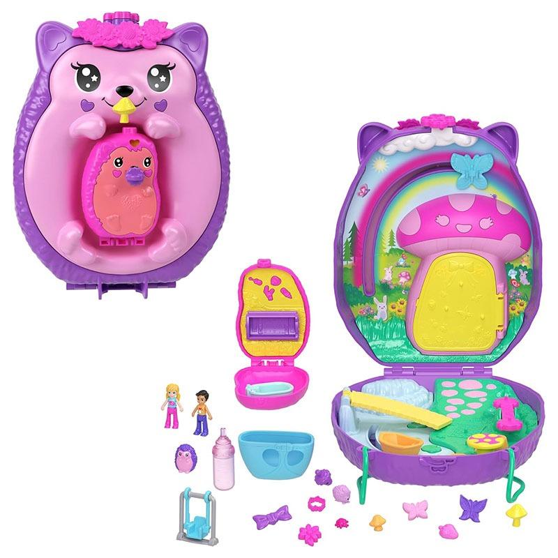 Polly Pocket Large Wearable Compact - Hedgehog Mama and Baby