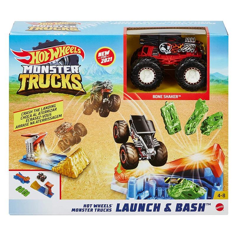Hot Wheels Monster Trucks Launch And Bash Playset