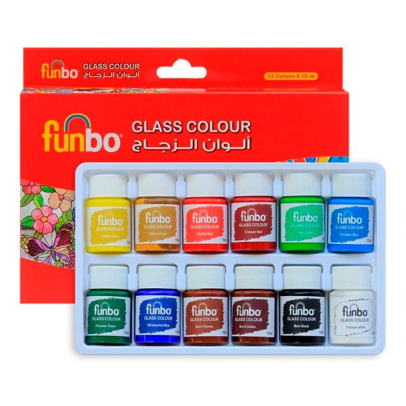 فنبو - حزمة ألوان الزجاج مع الفرش