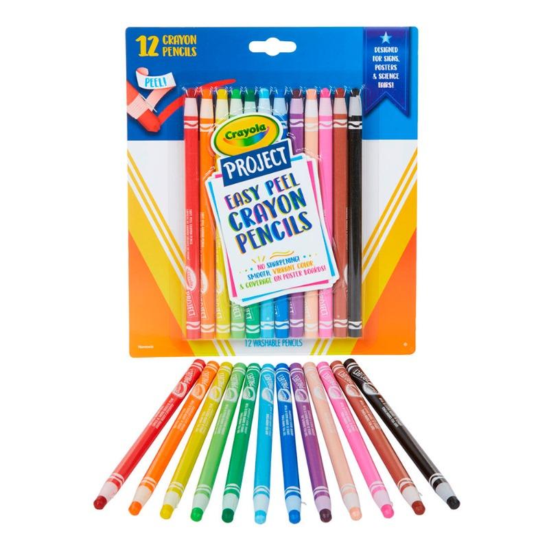 Crayola Easy Peel Crayon Pencils - 12 Colors