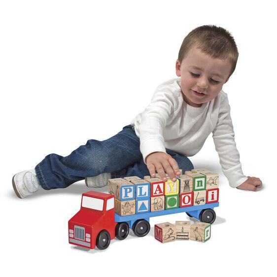Melissa and Doug Alphabet Blocks Wooden Truck