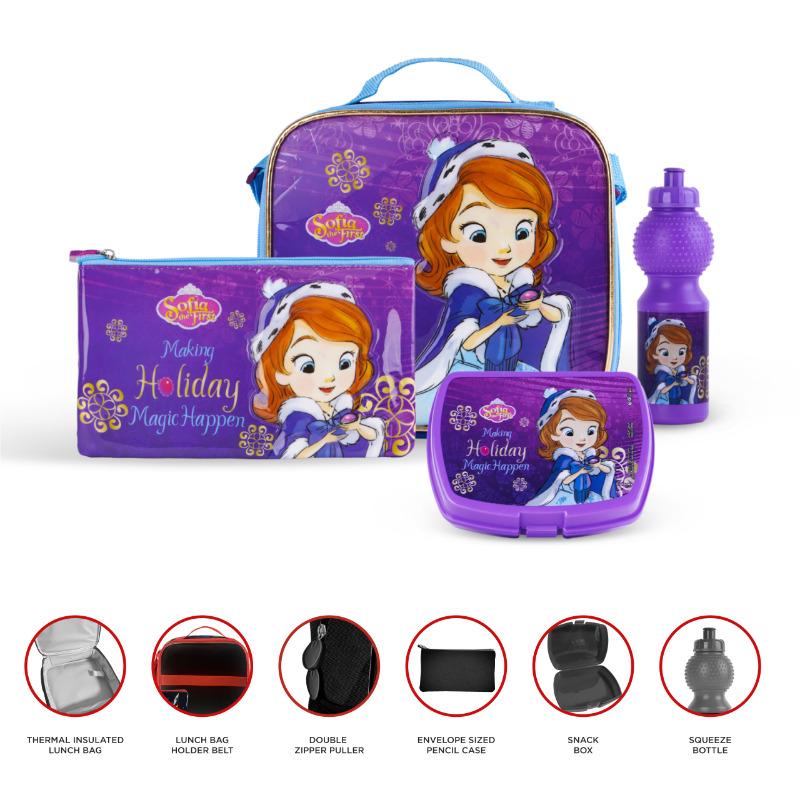 Disney Sofia 5 in 1 Trolley School Bag Set - Making Holiday Magic Happen