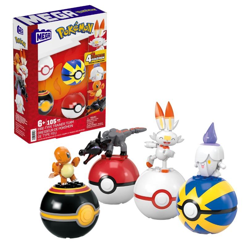 Pokemon Fireteam Mega Figures with 105 Piece Clubs Ritwick Charmander Scorpunny