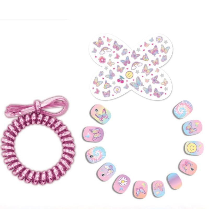 Hot Focus Dazzle Nails And Spiral Hair Tie