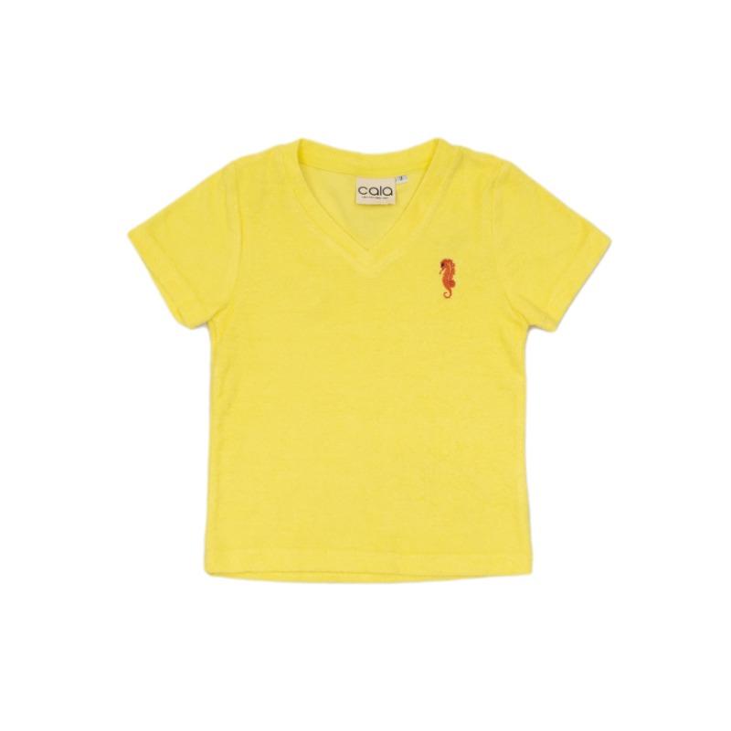 Cala V Neck Towel Shirt - Yellow