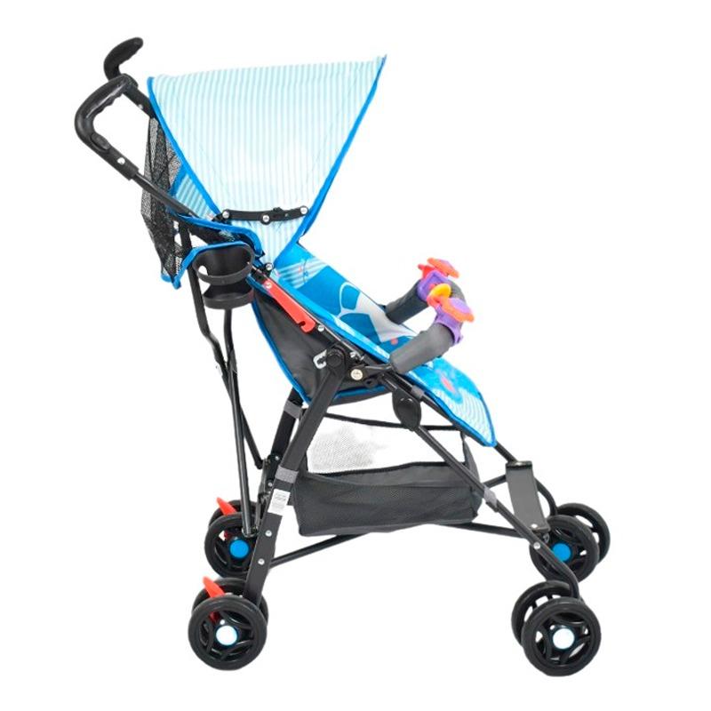 أملا كير - عربة أطفال مع عصا للدفع - أزرق