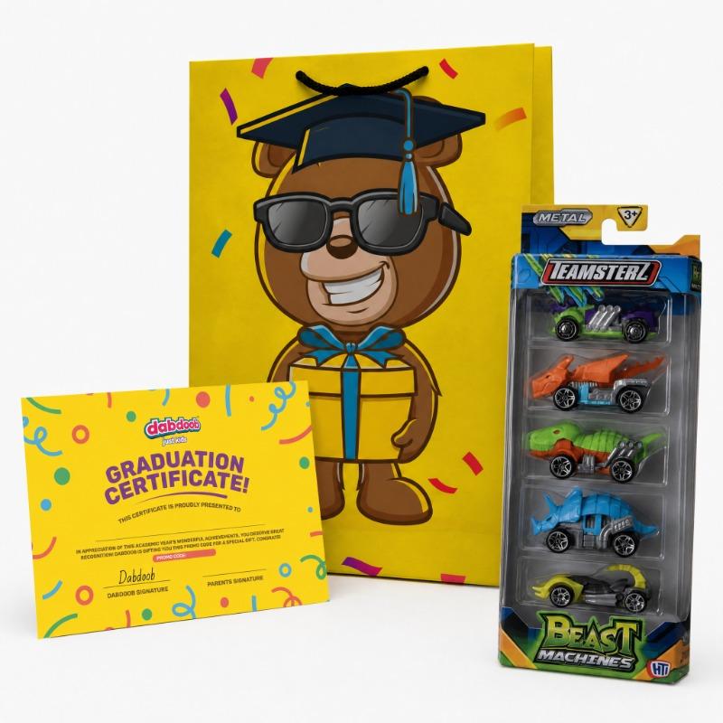 Boys Graduation Bundle with 5 KD Credit - Teamsterz Beast Machines 🚗🎓