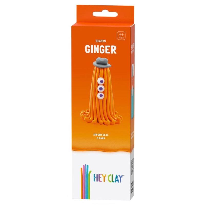 Hey Clay DIY Ginger Plastic Modelling Air Dry Clay Kit - 3pcs