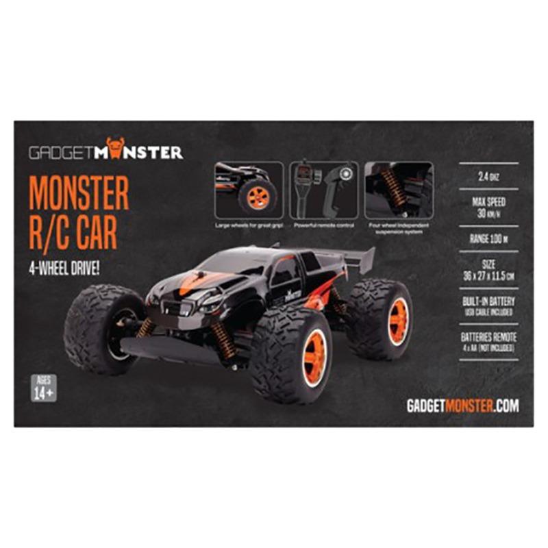 Gadget Monster Remote Controlled 4WD Car Black And Orange