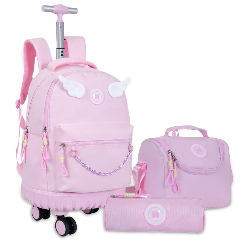 Trolly Bag 18 Inch Pause Pastel Green With Pencile Case & Lunch Bag