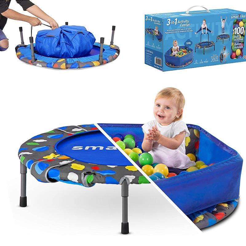 سمارترايك - ترامبولين ومجموعة أنشطة 3 في 1 لون أزرق