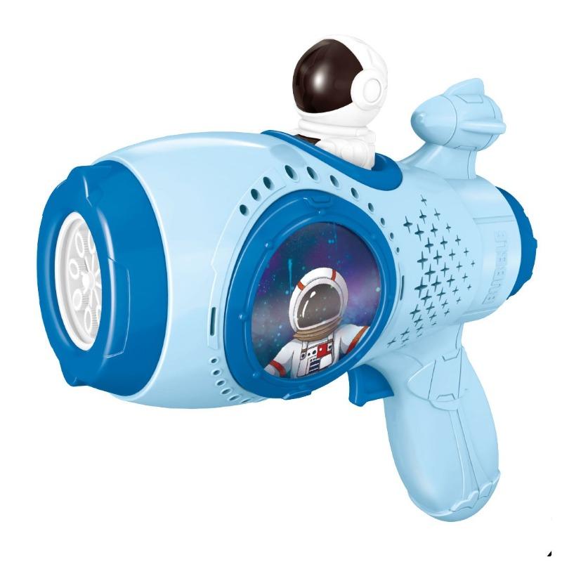 مسدس الفقاعات الفضائي مع الحقيبة - لون أزرق