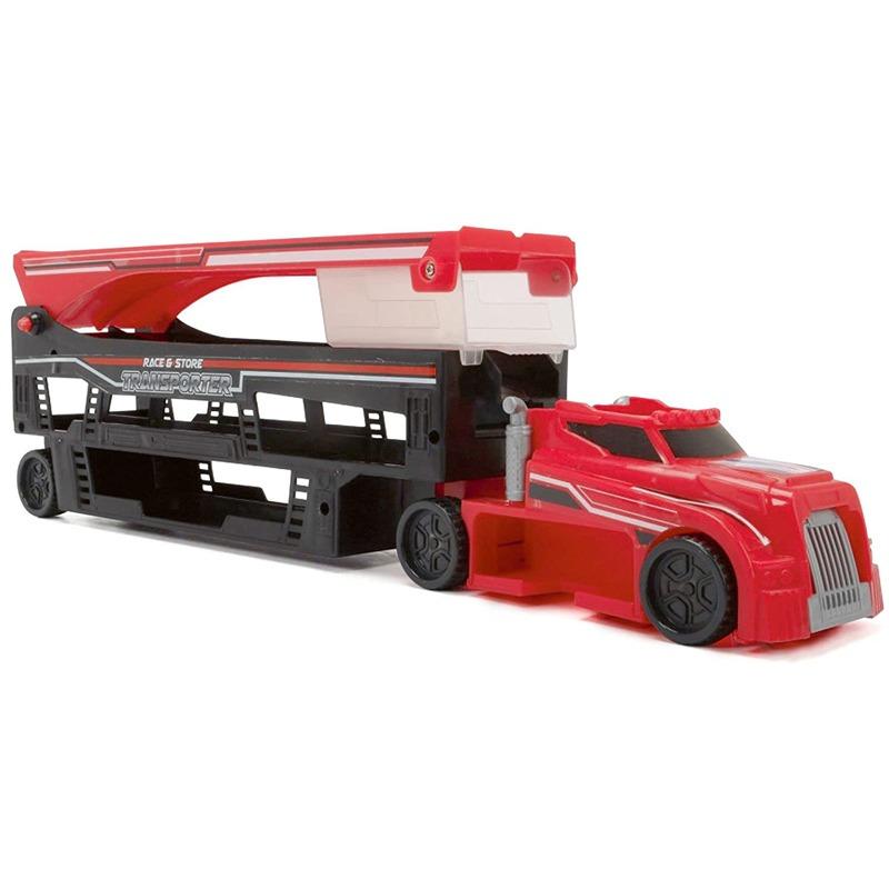 ديكي - مجموعة لعب السباق وشاحنة نقل السيارات