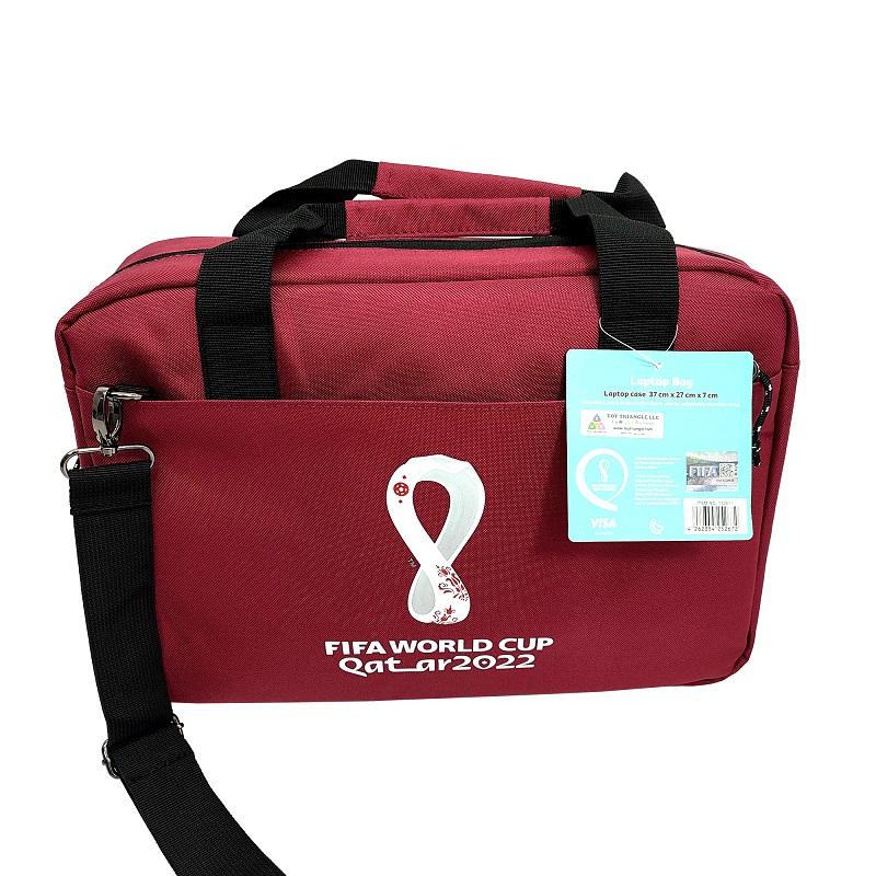 فيفا 2022 - حقيبة يد لاب توب الشعار الرسمي لون أحمر داكن