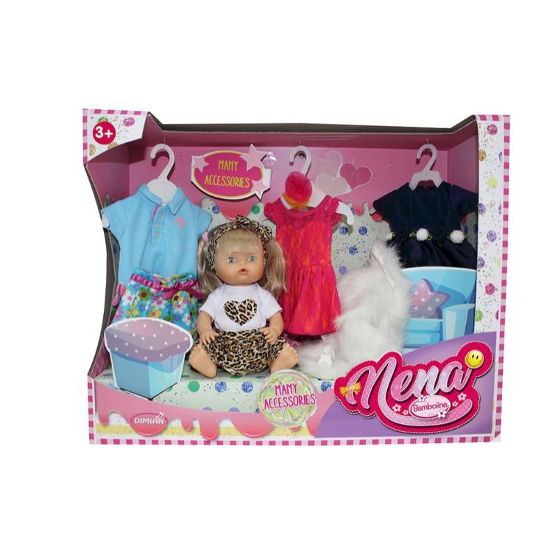 Bambolina Baby Nena Fashion Doll With 3 Extra Dress - 36cm.