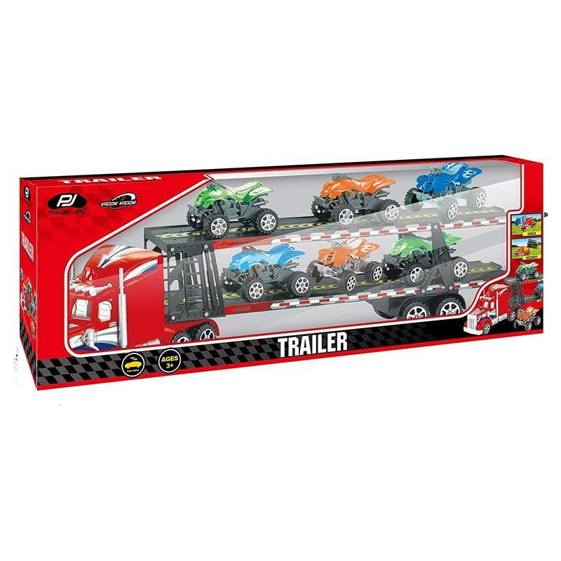 Power Joy V.Vroom Trailer 6 Pcs -Blue