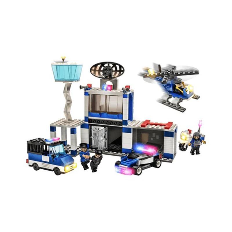 بلوك تك - مجموعة مكعبات بناء مركز الشرطة - 132 قطعة
