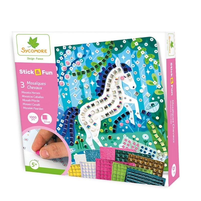 سايكومور - 3 فسيفساء صغيرة - خيول