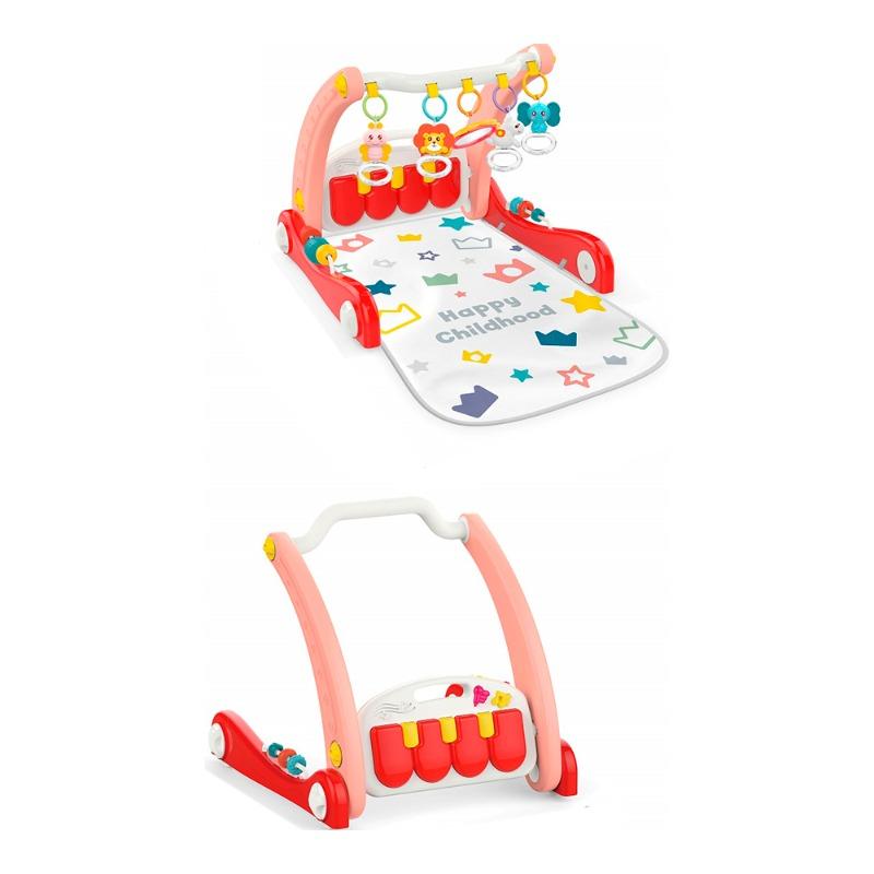 هوانجر - مركز أنشطة للأطفال حديثي الولادة مع بيانو موسيقي - لون وردي