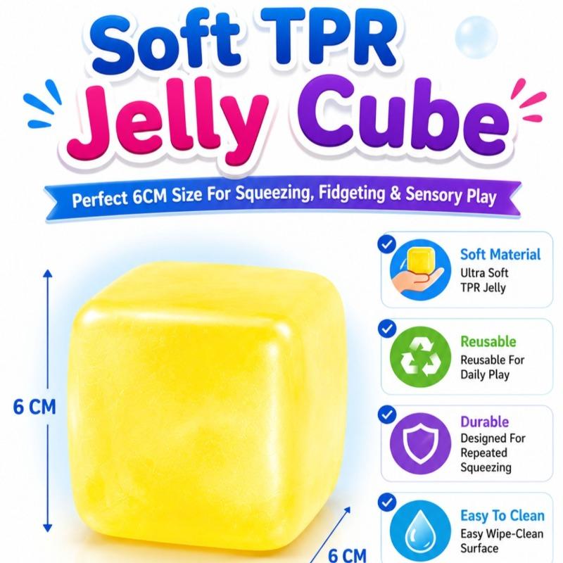 Squishy Bun Pearlescent Glue Cube 6cm – Assorted Colors
