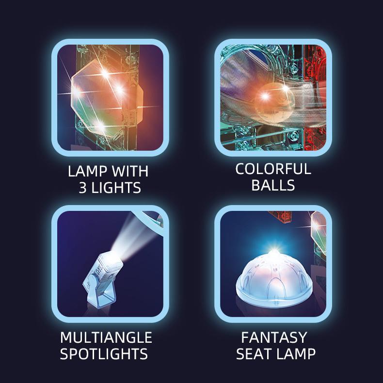 مجموعة بناء مسارات الكرة المغاطيسية الموسيقية 80 قطعة