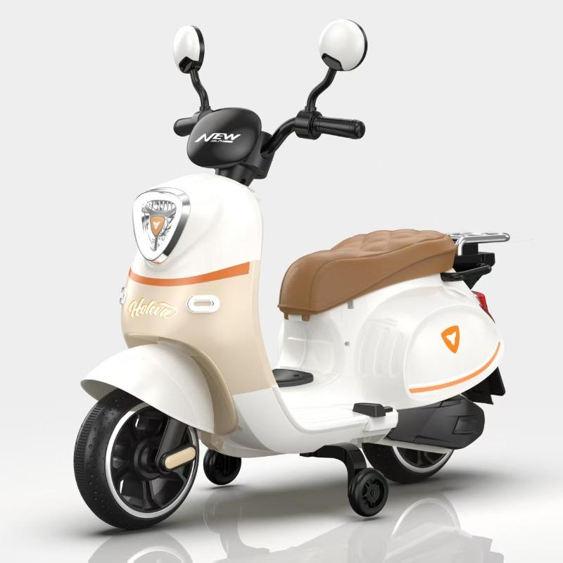 FIRST STEP Kids Electric Ride-On Vespa Single-Seated Bike Yellow