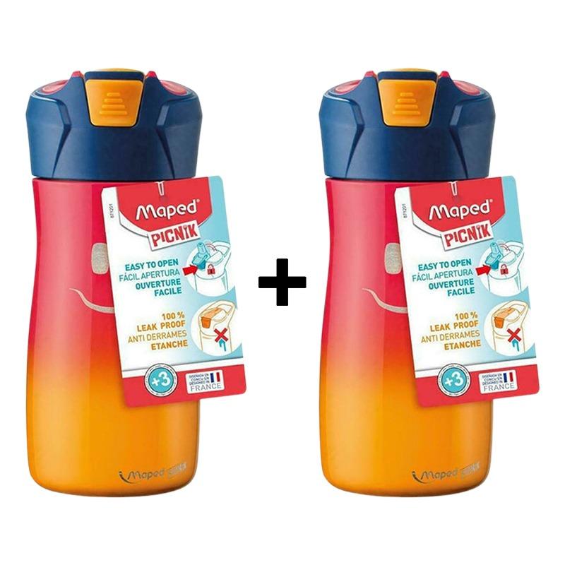Buy 1 Get 1 Maped Picnik Concept Steel Bottle 430ml - Pink