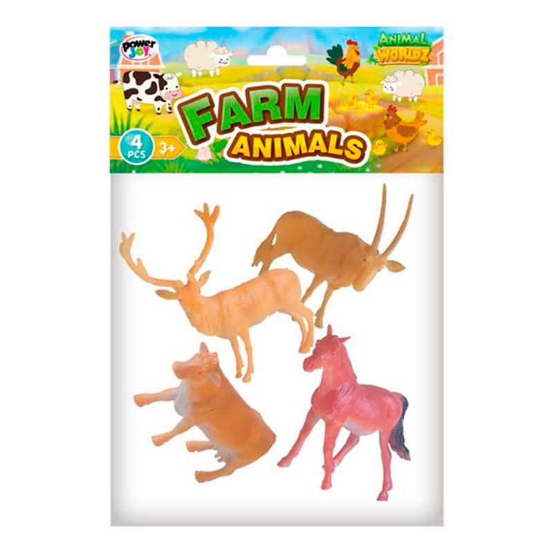 باور جوي - مجموعة حيوانات المزرعة 6 بوصة 4 قطع