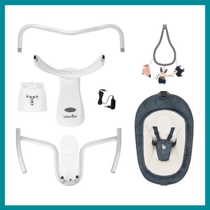 بيبي مووف - كرسي تهويدات الإسترخاء الهزاز للأطفال لون أزرق