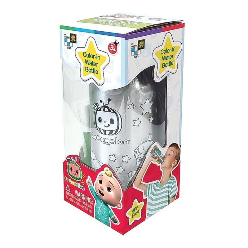 Color Splash Bundle - Dark Pink (Orbeez Grown Bottle Solid Squishy Beads + Cocomelon Color-In Water Bottle)