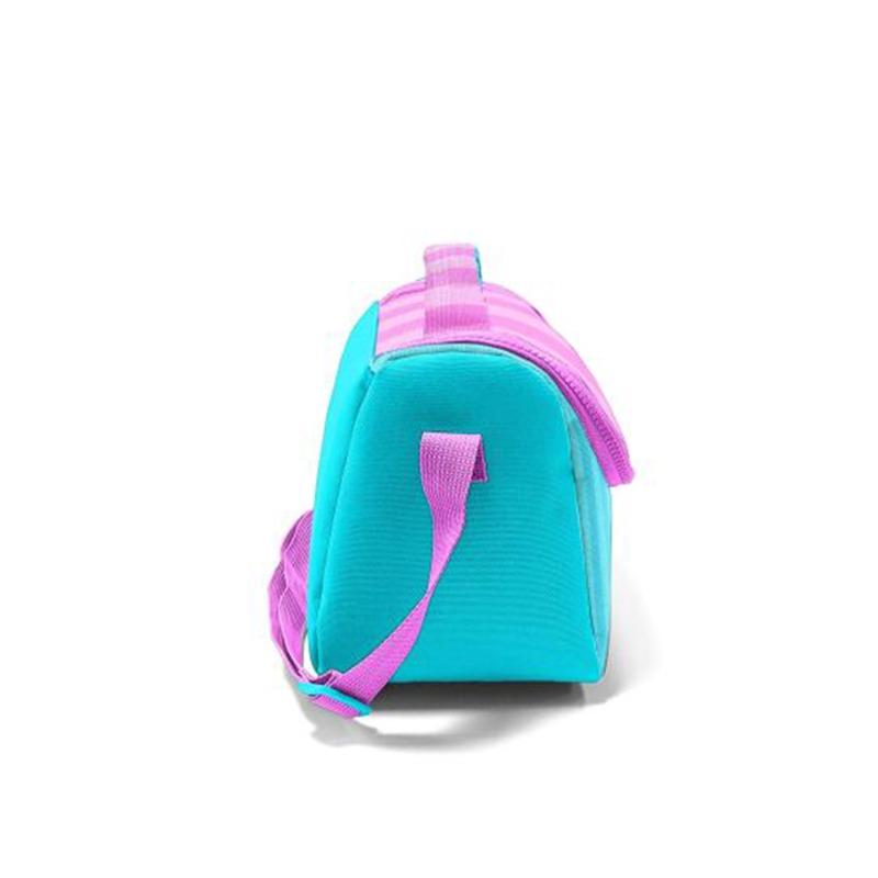 كورال هاي كيدز - حقيبة غداء حرارية مخططة باللون الوردي الفيروزي