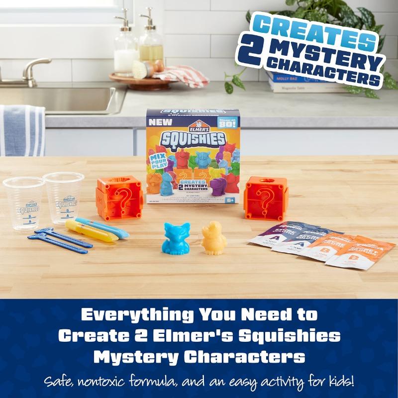 Elmer's Squishies DIY Toy Activity Kit with Mystery 2 Character