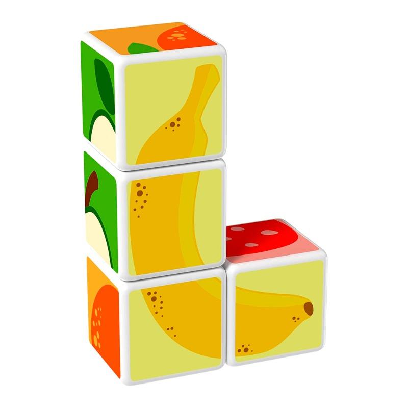 جيوماج - مجموعة المكعبات المغناطيسية بتصميم الفواكة مع بطاقات - 7 قطع