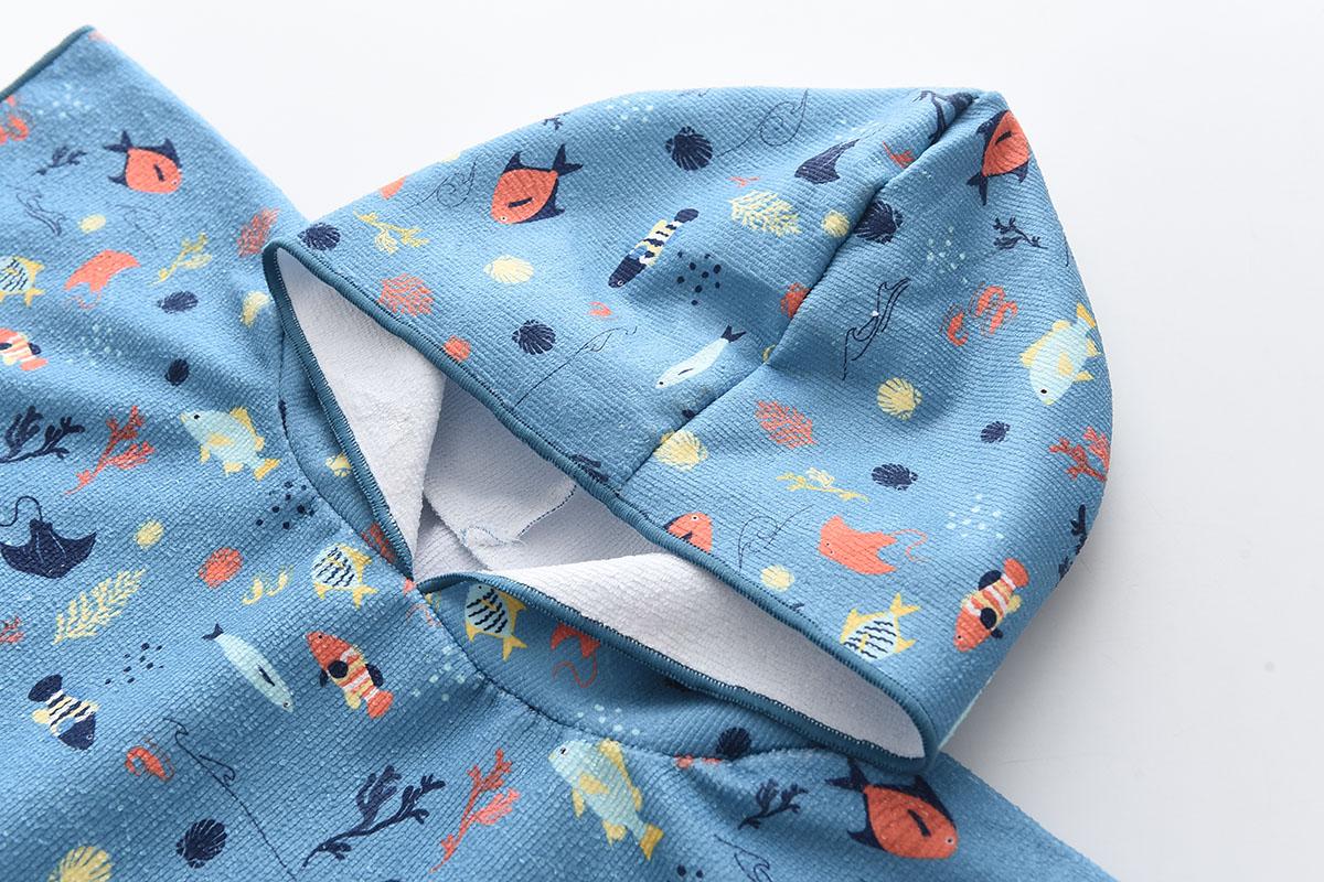 سيشل - رداء منشفة بتصميم السمك لون أزرق