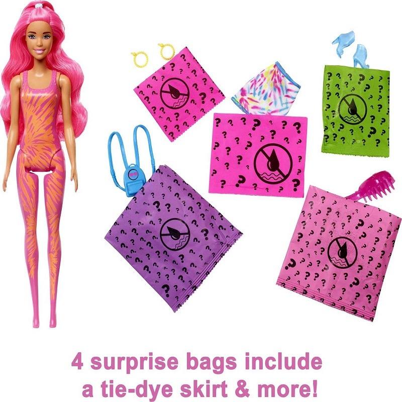 Barbie Color Reveal Doll With 7 Surprises Neon Tie-Dye Series - Assorted