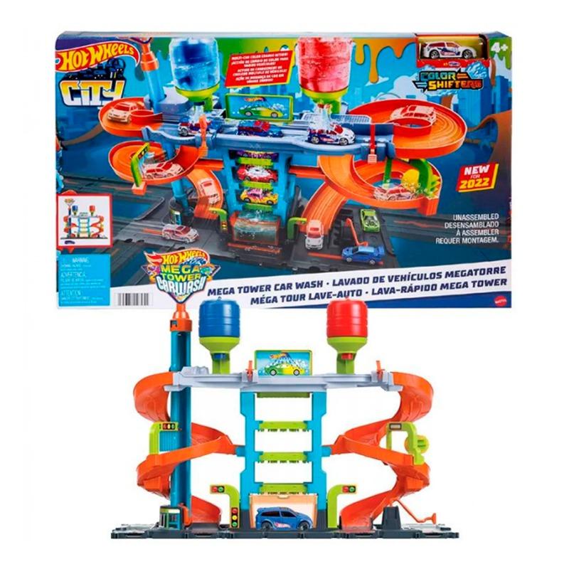 Hot Wheels Mega Tower Car Wash Playset
