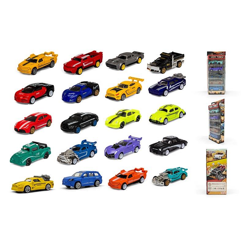 Tech Tonix Alloy Sliding Simulation Car Set - 5 pcs