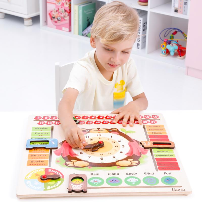 لوحة تعلم الوقت الخشبية للاطفال